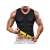Man wearing black neoprene fitness vest for weight loss, size M, showing yellow inner lining