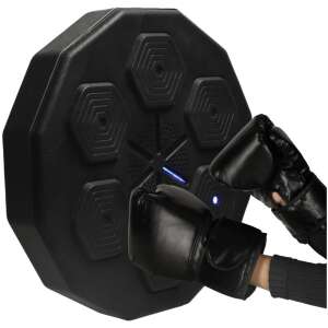 Ikonka wall mounted boxing pad with gloves in use - Punching Bag and Boxing Glove
