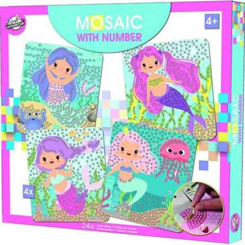 Set creativ mozaic Sellők pentru copii, set de artă mozaic cu tematică sirenă