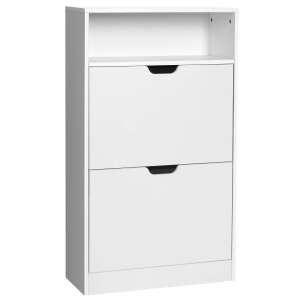 Dulap de pantofi alb VASAGLE cu 3 uși pliante pentru 8-12 perechi - Depozitare pantofi