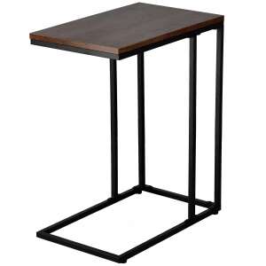 Konferenčný stolík, s oceľovým rámom, industriálny štýl, 30x48x59 cm, rustikálna hnedá