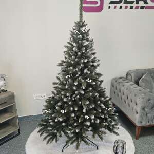 Sersimo Brad artificial Christmas Deluxe, WhiteBerry, 180cm, decorat cu fructe de padure albe si efect de zapada - Brazi artificiali & brazi de Crăciun și Suporturi pentru bradul de Crăciun