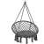 Pepita grey macrame hanging chair with cushion
