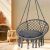 Pepita grey macrame hanging chair in aesthetic setting