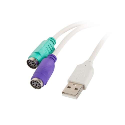 LANBERG ADAPTER USB-A(M) 2.0-&gt;2X PS/2 BIAŁY 111044976