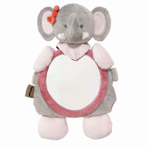 Nattou plüss babafigyelő Tükör - Elefánt #szürke-rózsaszín 30255411