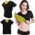 Black short sleeve neoprene fitness shirt for women, size L, and men's shirt