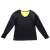 Cămașă de fitness din neopren negru cu căptușeală galbenă, vedere din față