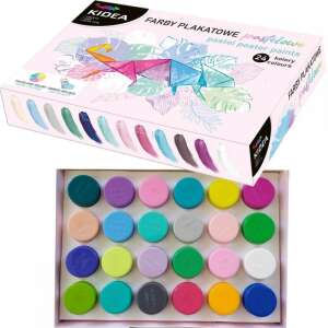 Tégelyes temperakészlet, 24x10ml, pasztell, Kidea 111063185 - Tempera