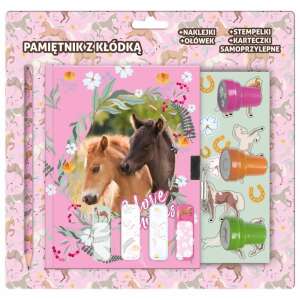 Lovas napló kulccsal, kiegészítőkkel (ceruza, nyomdák, matrica, jelölőcímke), KO24 111063398 - Napló