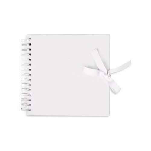 Fehér 20x20 cm-es spirálos scrapbook szalaggal