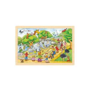 Goki Drewniane puzzle Wizyta w zoo, 24 elementy - Goki