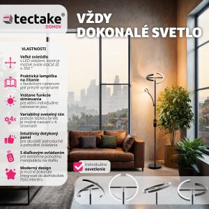 Lampa podłogowa Auralis LED 20W, lampka do czytania, ściemnialna 118562039 - Lampy i oświetlenie