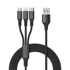 Cablu de incărcare Caleria 3 in 1: Lightning, Micro USB, Type-C - OEM Cabluri USB