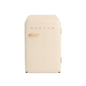 Мини хладилник CREATE Retro, 107 литра, кремаво и златисто - Мини хладилник