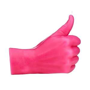 Lumânare roz Thumbs Up CandleHand izolată pe fundal alb - Lumânări
