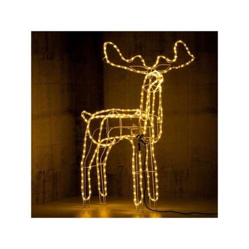 Mozgó fejű LED 3D rénszarvas kültéri dekoráció, 90 cm, melegfehér 111134659