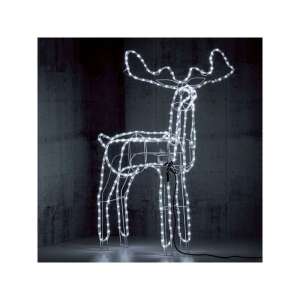 Mozgó fejű LED 3D rénszarvas kültéri dekoráció, 90 cm, hidegfehér