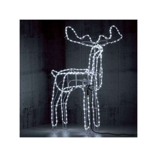 Mozgó fejű LED 3D rénszarvas kültéri dekoráció, 90 cm, hidegfehér 111134669