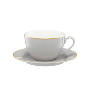 Ambition Royal teáscsésze és csészealj készlet, szürke porcelán arany díszítéssel - Teáscsésze