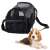 Black pet carrier with heart pattern, for small dogs and cats, 41cm x 23cm x 27cm, with a beagle puppy
