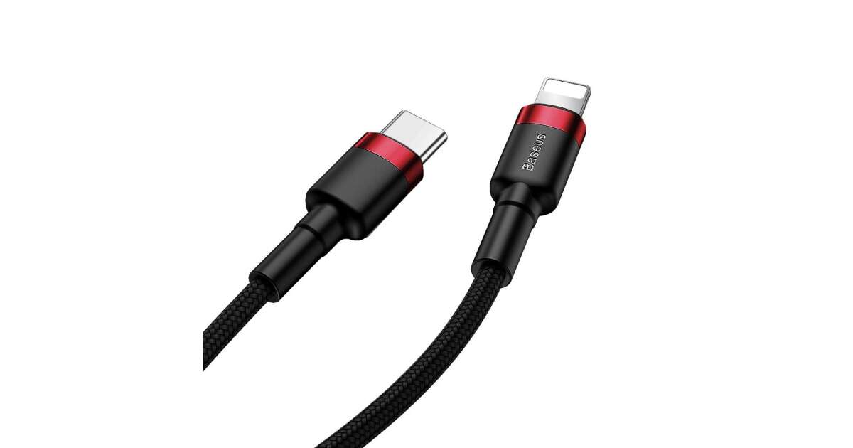 Baseus (CATLKLF-91) USB-C - Lighting strapabíró telefon töltőkábel, 18W ...