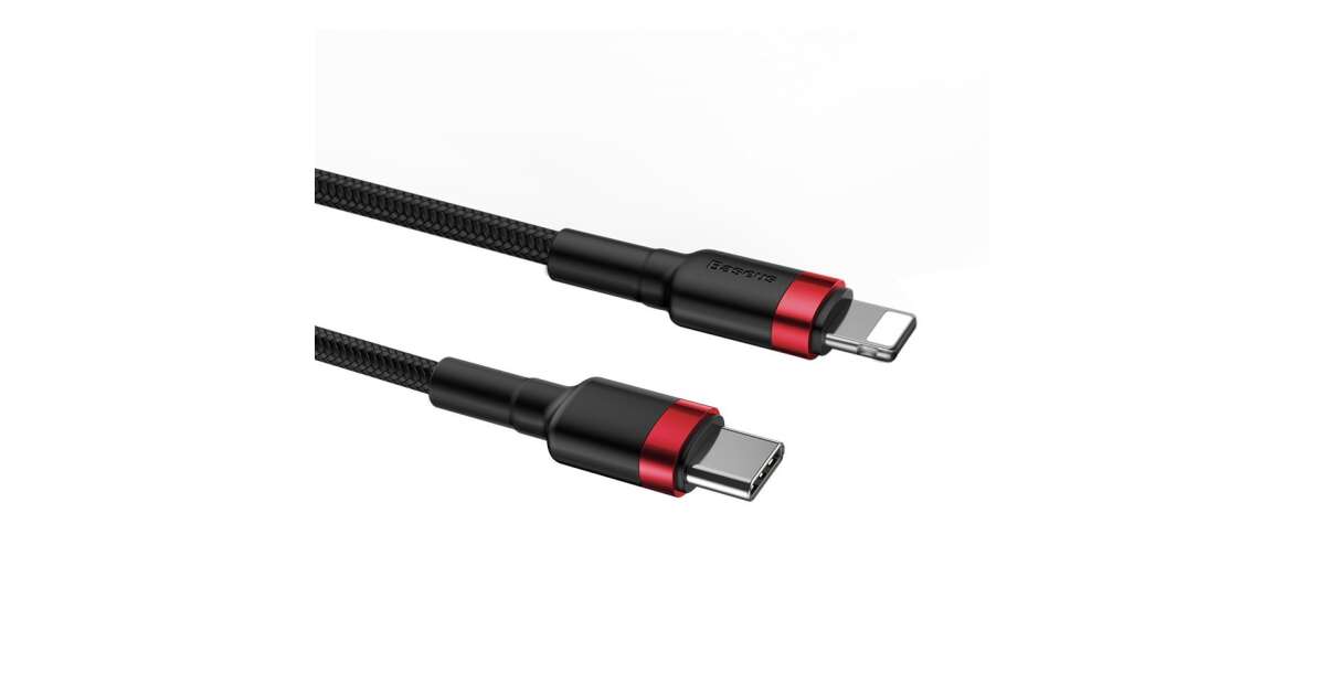 Baseus (CATLKLF-91) USB-C - Lighting strapabíró telefon töltőkábel, 18W ...