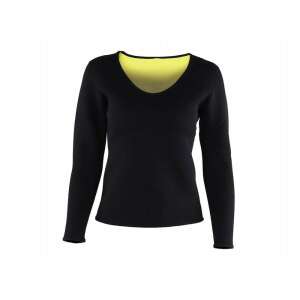 Black neoprene fitness shirt with yellow inner layer - Body shaping