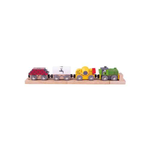 Bigjigs Rail fa tehervonat rakománnyal, kompatibilis a Brio és Thomas vonatokkal - Bigjigs
