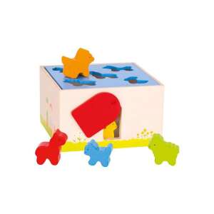 Goki Fa alakzatválogató farm állatok, fa formaillesztő játék - Goki