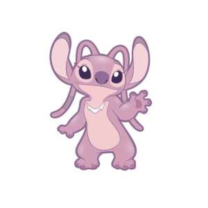 Lilo & Stitch Angel Plüschkissen, rosa Velours Dekokissen - Dekorative Kissen