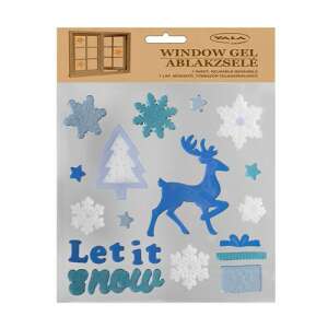Yala Gel za prozor Sob Plava i Bijela - Božićna dekoracija prozora - Dekoracija