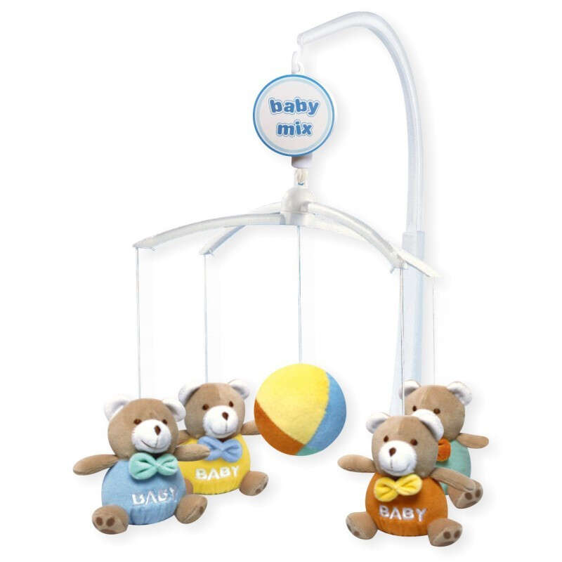 Baby Mix Plüss Zenélő forgó - Macik
