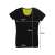 Black short sleeve neoprene fitness shirt for women, size XL, showing measurements