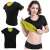 Black short sleeve neoprene fitness shirt for women, size XL, collage