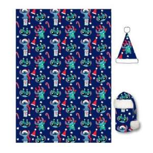 Disney Lilo & Stitch Weihnachts-Polarfleece-Decke und Mütze Set - Decken
