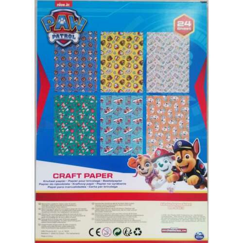 Paw Patrol A4 Bastelpapier, 24 Blatt mit verschiedenen Designs