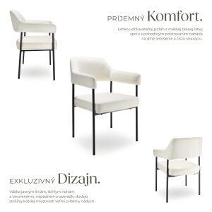 Krzesło Doé, tapicerowane, stalowe nogi 137373061 - Krzesło do jadalni