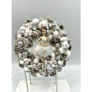 Balerinás ajtódísz fehér ezüst karácsonyi/ téli  111559179 - Szezonális dekoráció