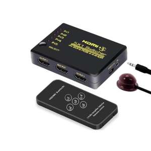 Thunder SWI-501, 5&#215;1 4K HDMI kapcsoló, IR hosszabbító + távirányító 111295774 - Audio-video kapcsoló