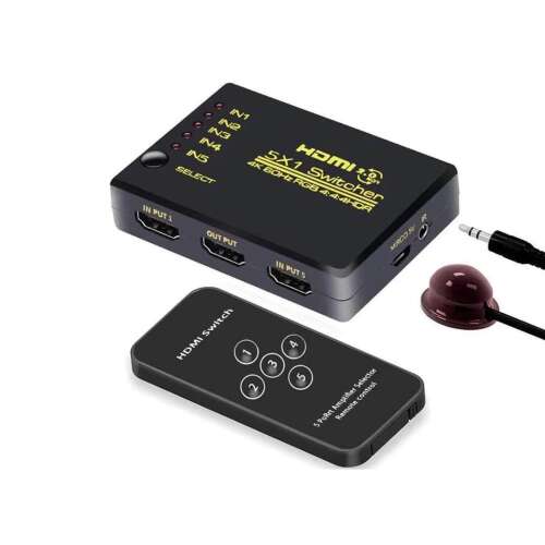 Thunder SWI-501, 5&#215;1 4K HDMI kapcsoló, IR hosszabbító + távirányító 111295774