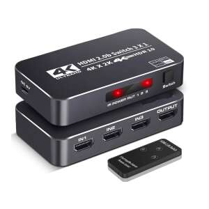 Thunder SWD-340, 3&#215;1 4K HDMI kapcsoló, HDR, 3D + távirányító 111295782 - Audio-video kapcsoló