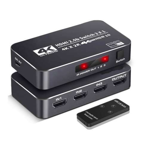 Thunder SWD-340, 3&#215;1 4K HDMI kapcsoló, HDR, 3D + távirányító 111295782