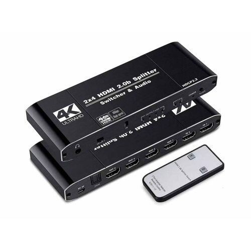 Thunder SWP-204, 2×4 HDMI 4K kapcsoló és elosztó, audió leválasztó + távirányító