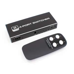 Thunder SWI-401-8K, 4&#215;1 8K@60Hz HDMI kapcsoló + Távirányító 111295854 - Audio-video kapcsoló