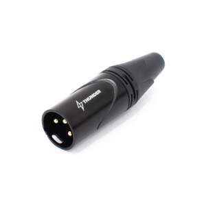 Thunder XLR-302 XLR papa csatlakozó, fém ház, fekete 111295948 - XLR kábel