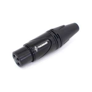 Thunder XLR-303 XLR mama csatlakozó, fém ház, fekete 111295952 - XLR kábel