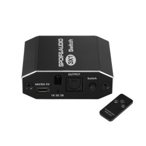 Thunder SPD-301, Optikai Toslink (SPDIF) 3&#215;1 audio kapcsoló + távirányító 141201464 - Audio-video kapcsoló