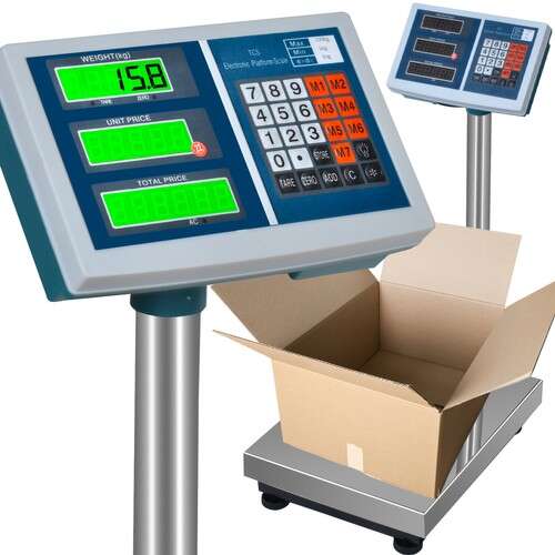 Raktári mérleg elektronikus LCD platform mérleg kartondobozzal