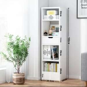 Bibliotecă albă 32,5x24x120cm FUR1834-2 cu dimensiuni - Depozitare pantofi, Fotolii suspendate, Fotolii, Scaune suspendate și Biblioteci și rafturi